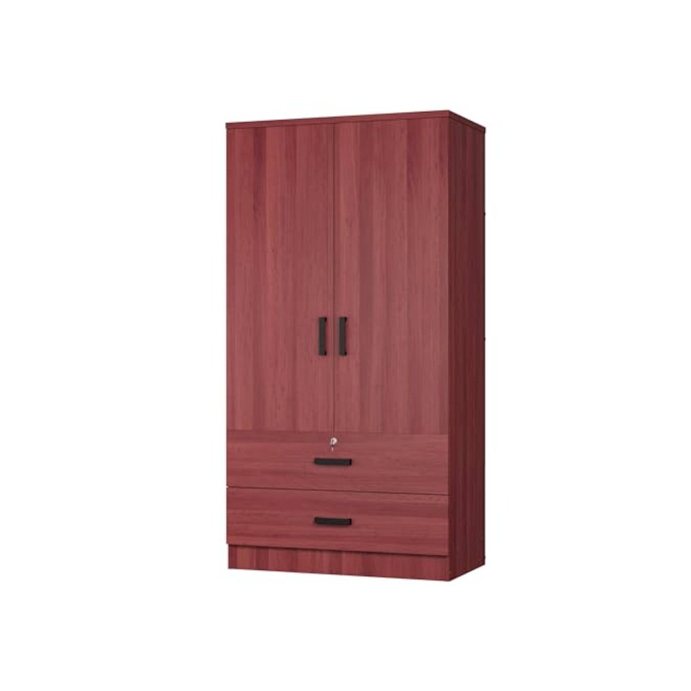 Woodpeckers Furniture And Mattress 2-Door Closet with 2-Drawers (Mahogany). Picture 5