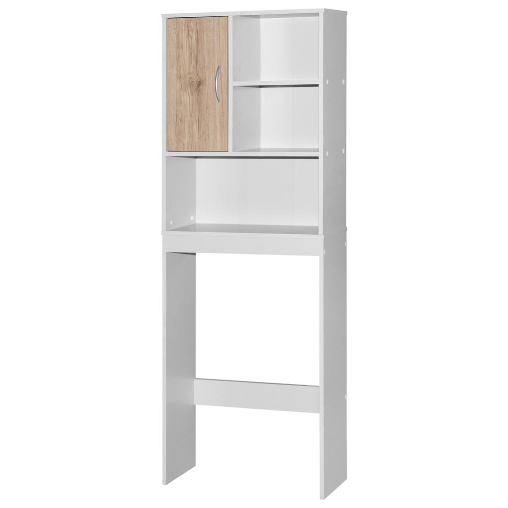 Better Home Products Ace Over-the-Toilet Storage Organizer in Natural Oak & Dark Gray. Picture 3