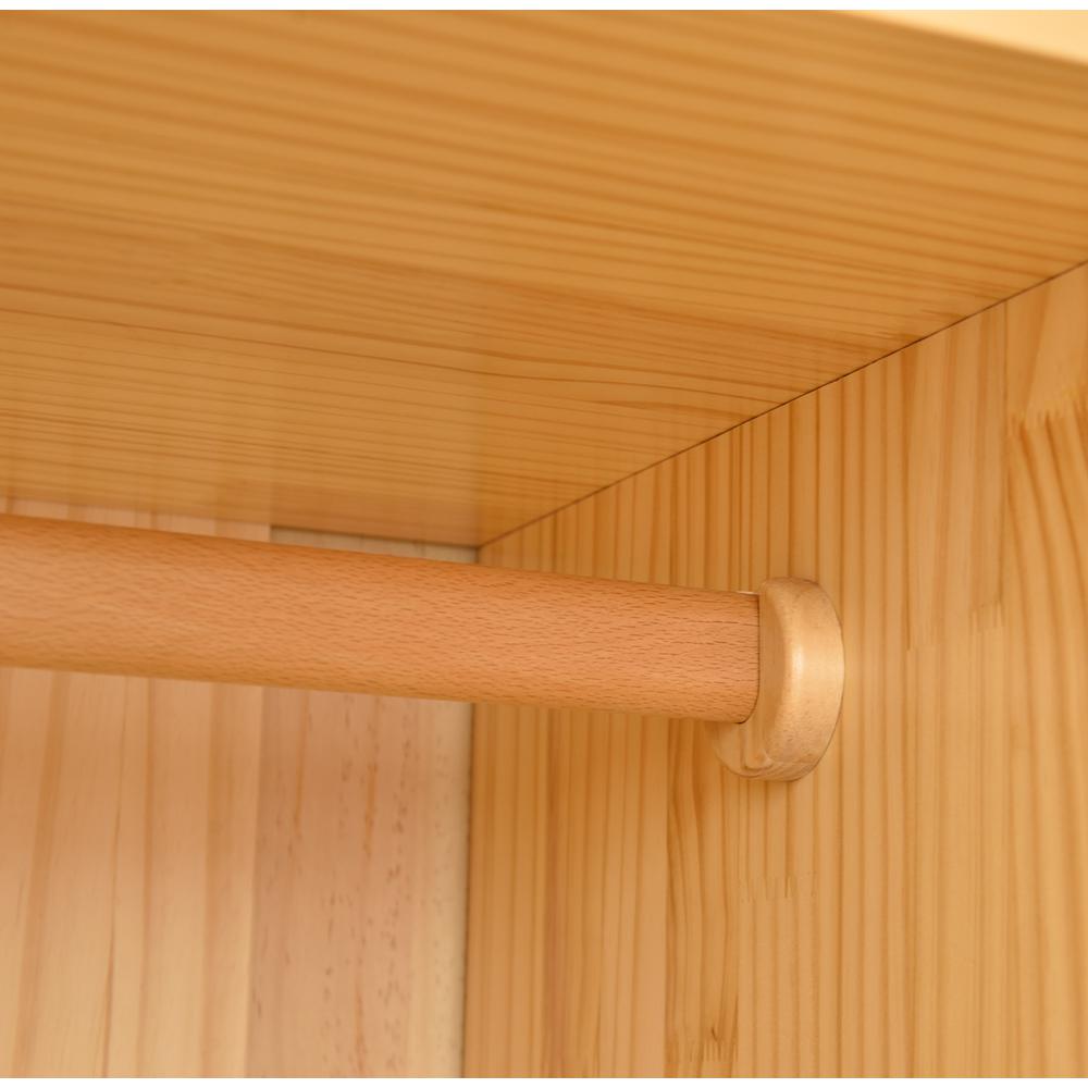 Stylish Pine Wood Closet with Raised Doors and Two Drawers for Easy Access. Picture 12