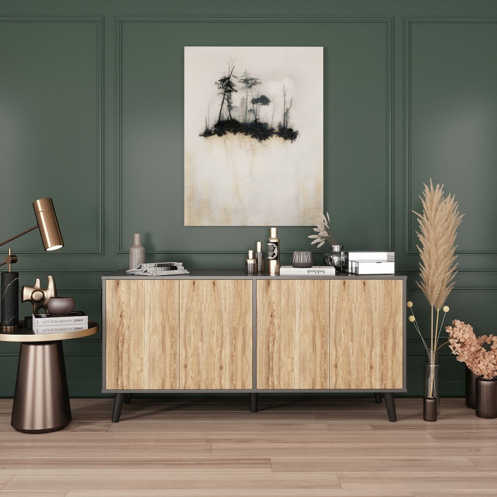 Sideboard Buffet Cabinet with Storage, 55" Kitchen Storage Cabinets. Picture 2