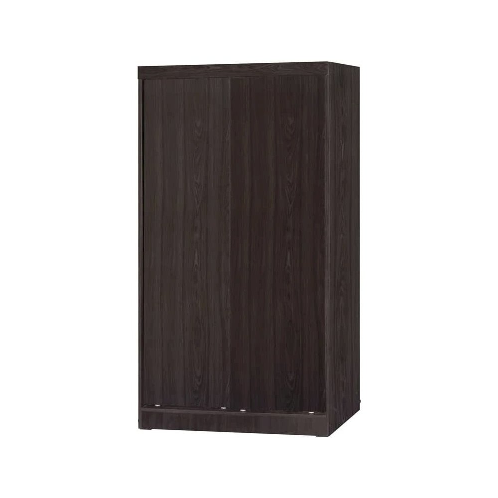 Better Home Products Modern Wood Double Sliding Door Wardrobe in Tobacco. Picture 1