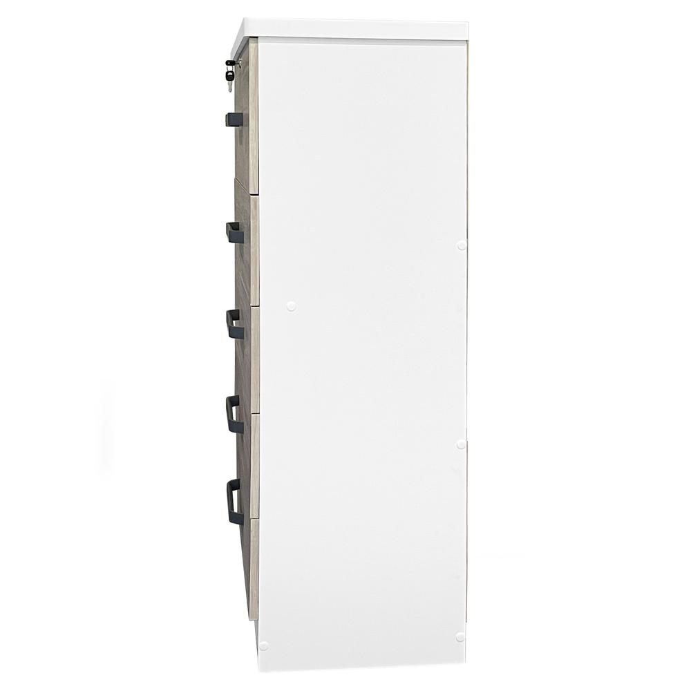 Better Home Products Xia 5 Drawer Chest of Drawers in White. Picture 9