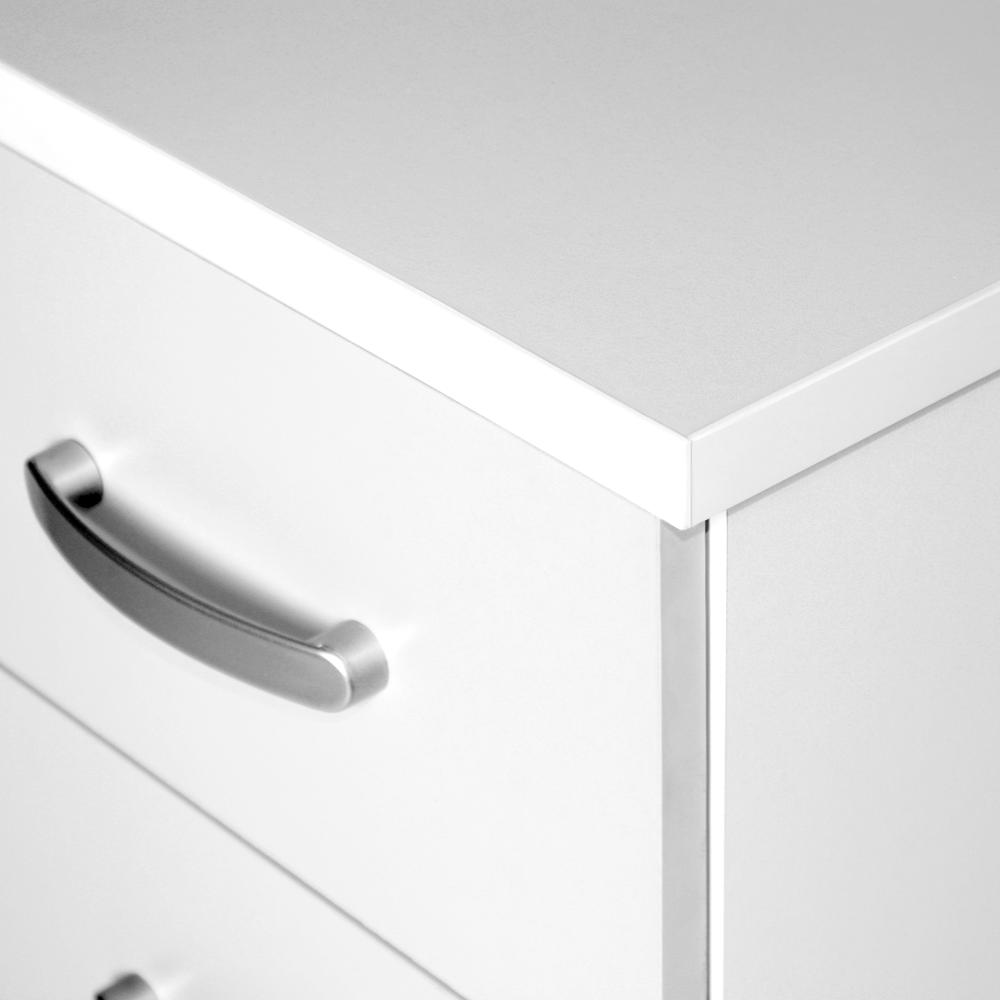 Better Home Products Cindy 4 Drawer Chest Wooden Dresser with Lock in White. Picture 5