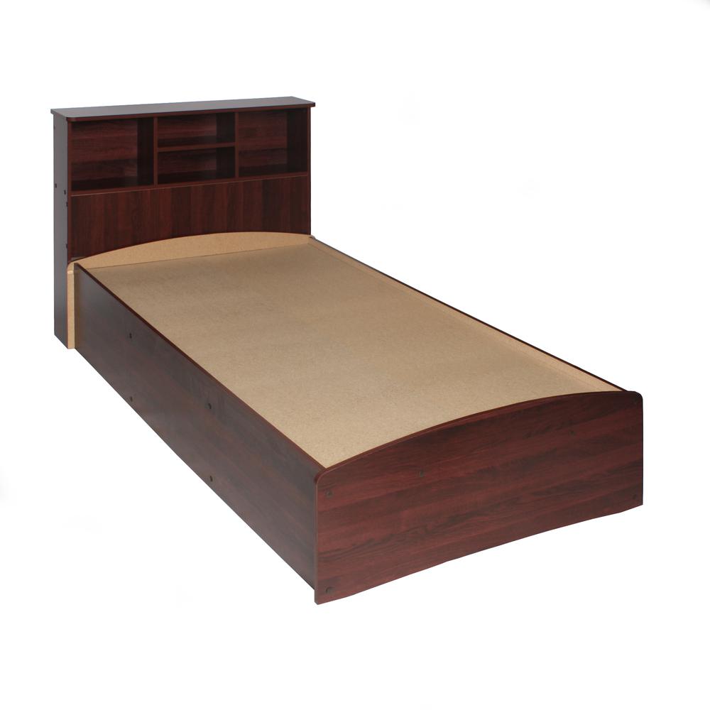 Better Home Products California Wooden Twin Captains Bed in Mahogany. Picture 5