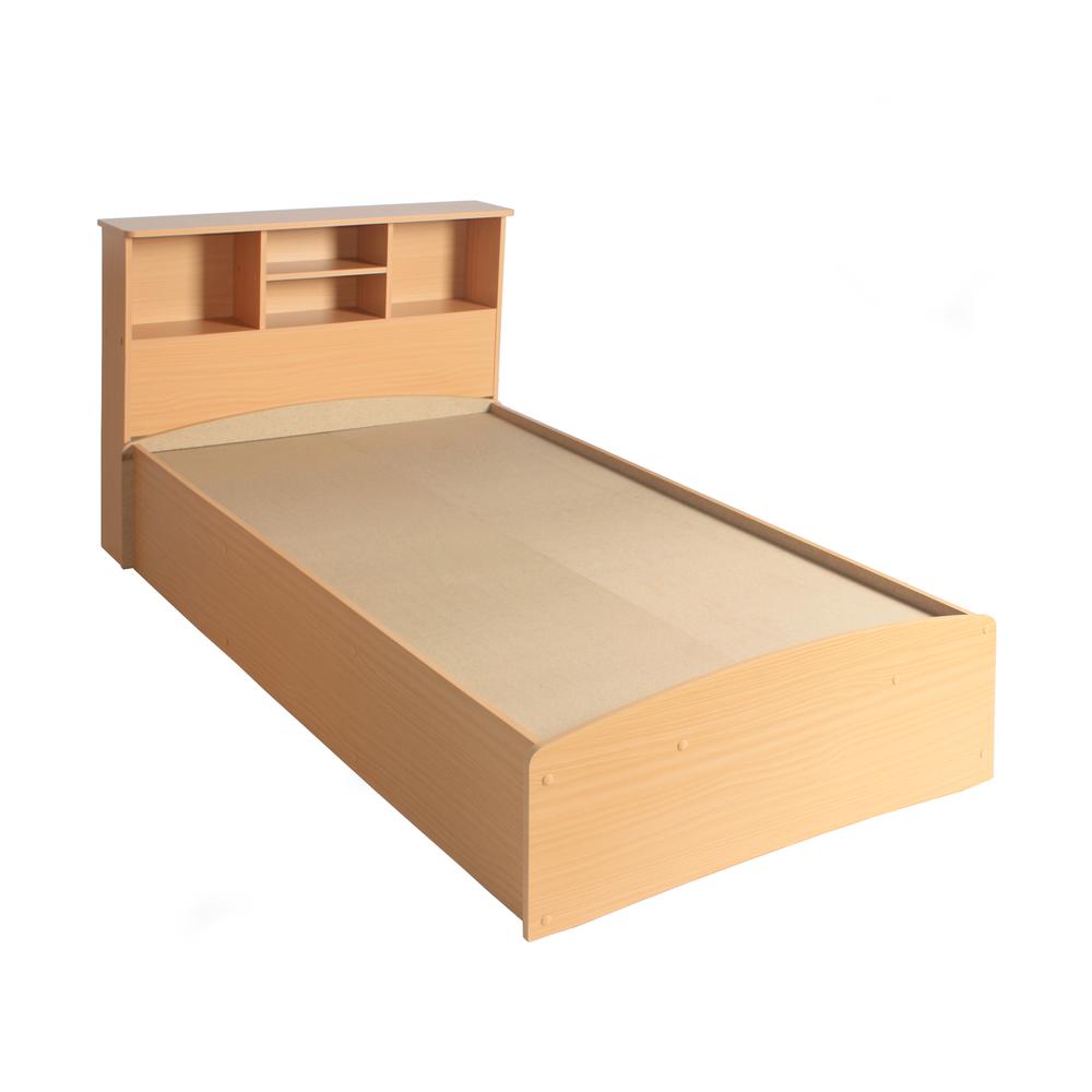 Better Home Products California Wooden Twin Captains Bed in Beech. Picture 2