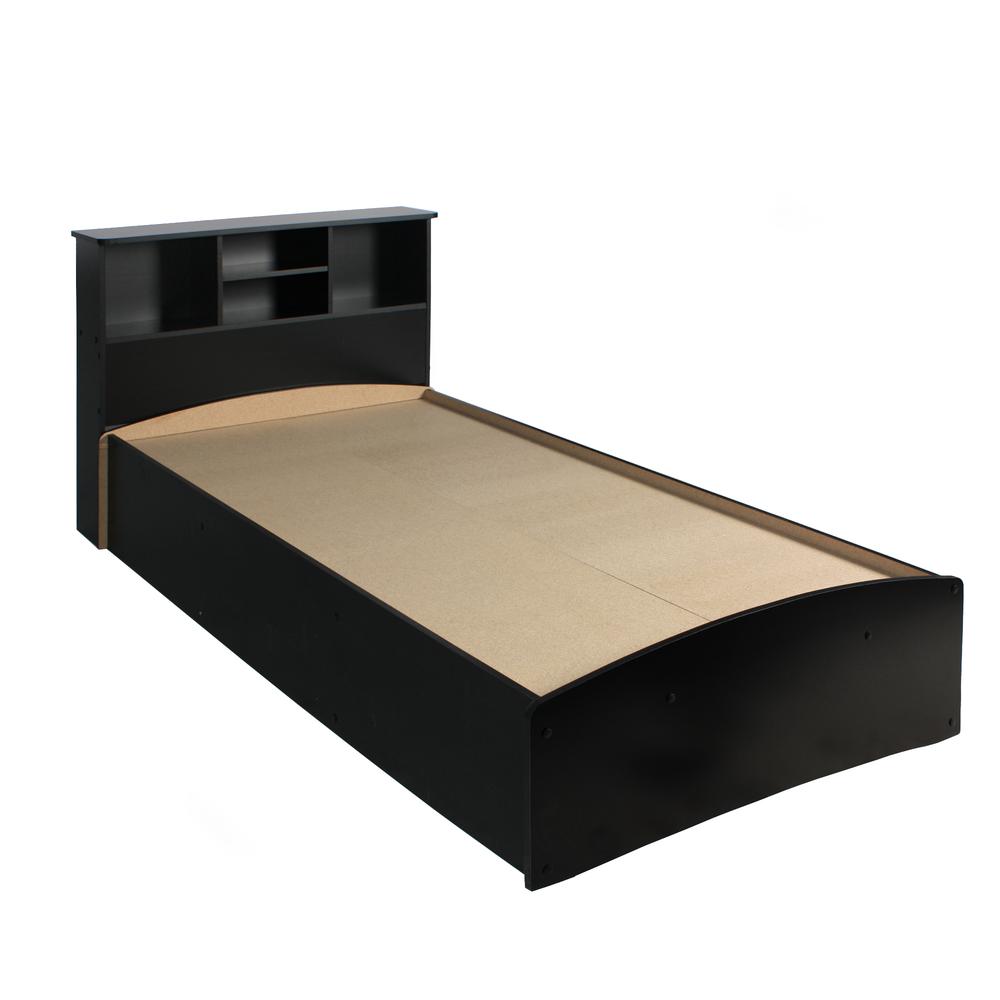 Better Home Products California Wooden Twin Captains Bed in Black. Picture 4