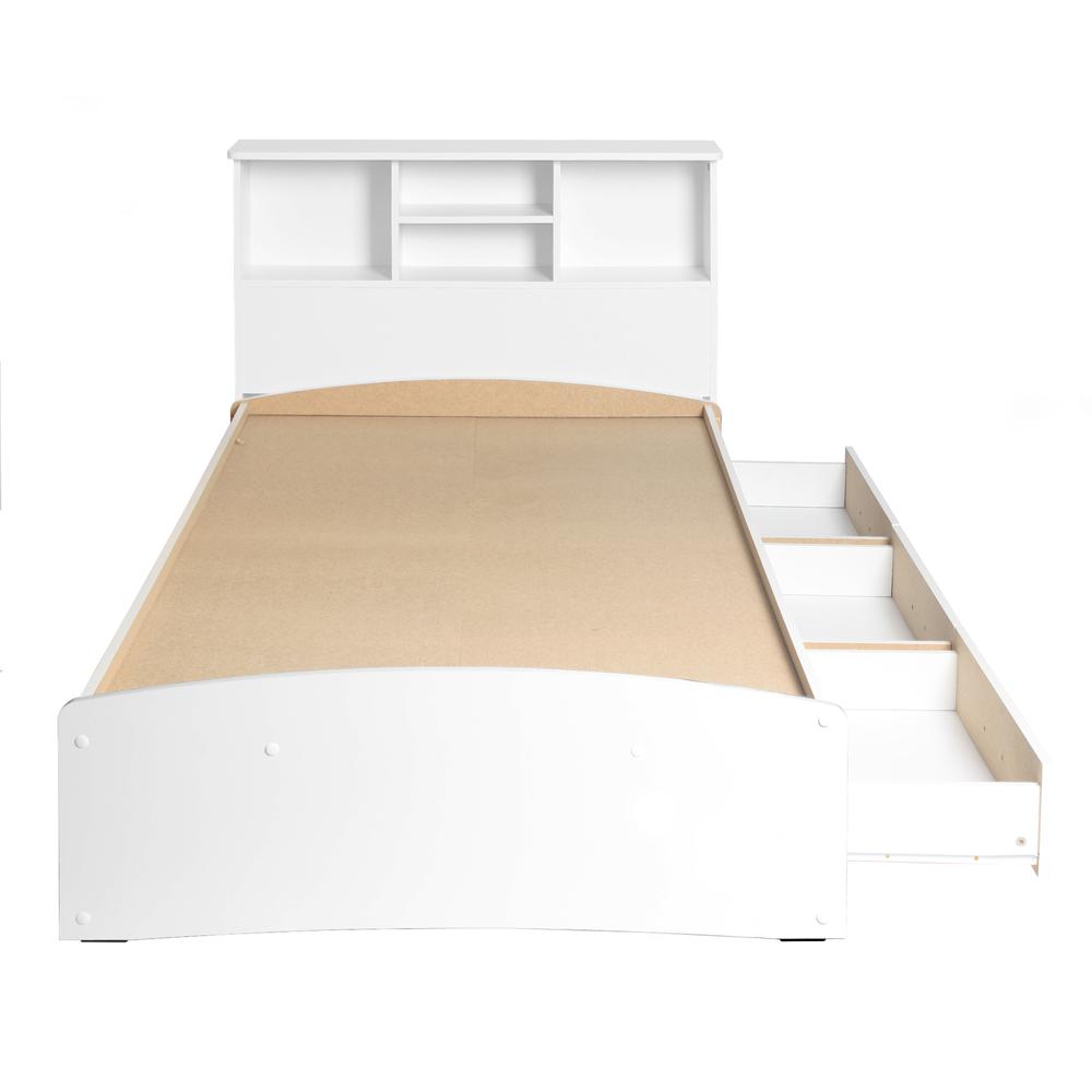 Better Home Products California Wooden Queen Captains Bed in White. Picture 3