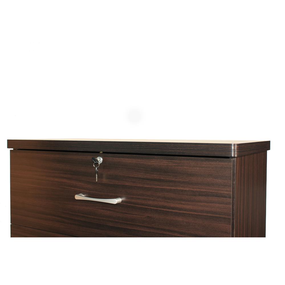 Better Home Products Olivia Wooden Tall 5 Drawer Chest Bedroom Dresser Tobacco. Picture 5