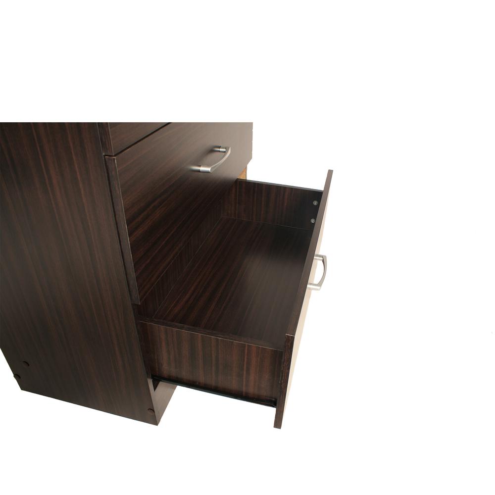 Better Home Products Olivia Wooden Tall 5 Drawer Chest Bedroom Dresser Tobacco. Picture 6