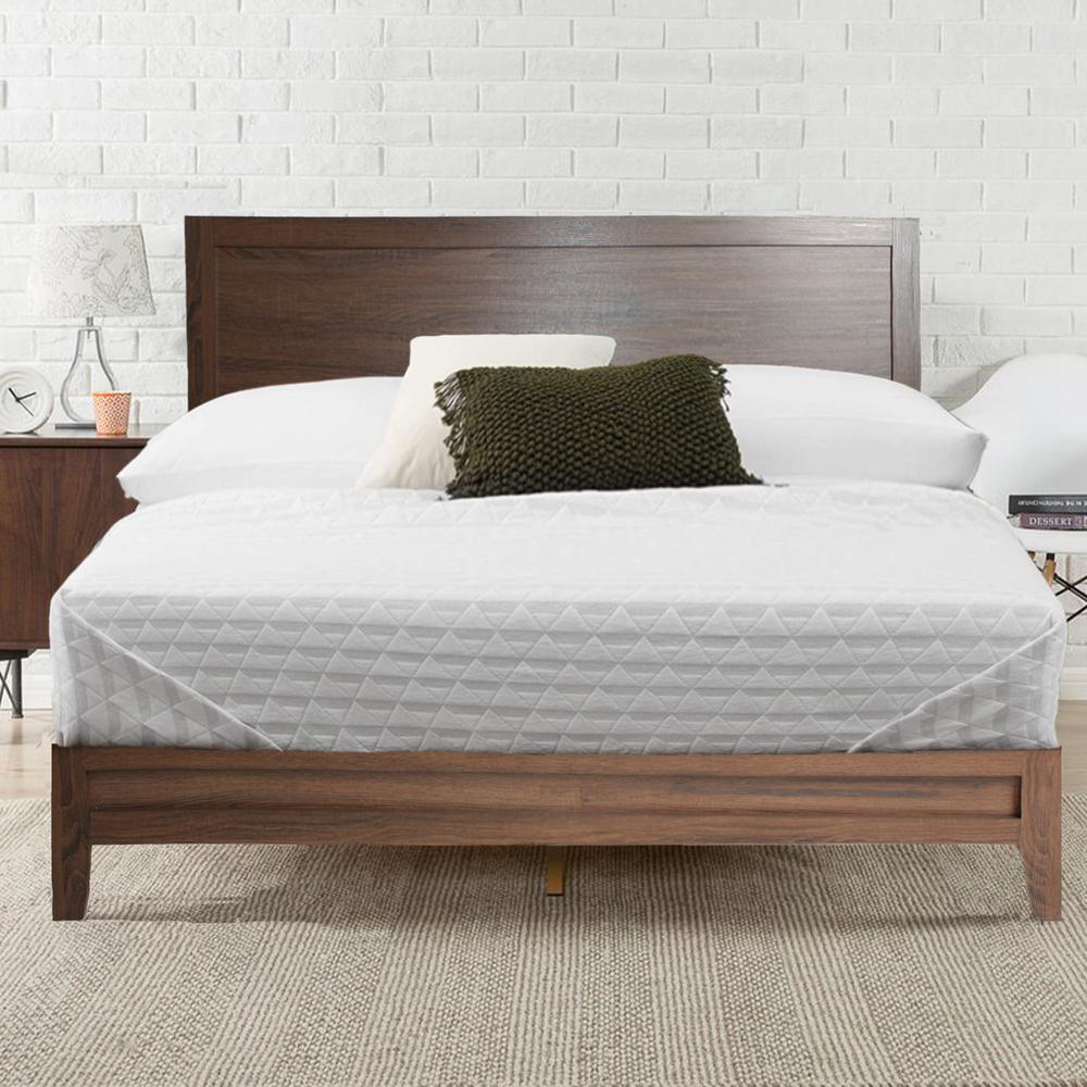 Better Home Products Fox Wood Panel Queen Platform Bed in Brown. Picture 5