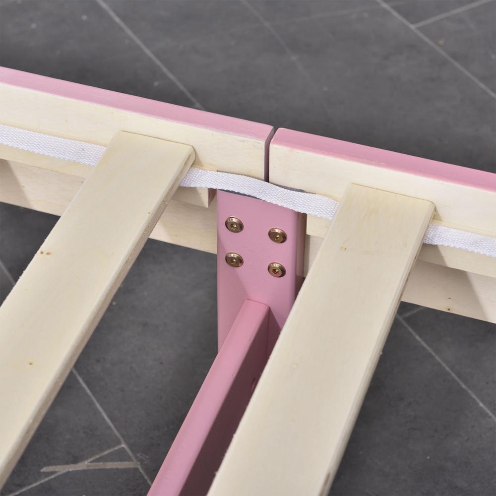 Better Home Products Jassmine Solid Wood Platform Pine Twin Bed in Pink. Picture 8