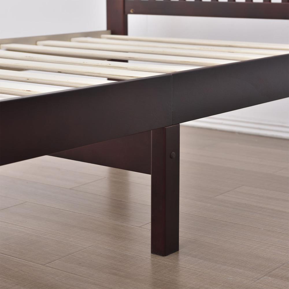 Better Home Products Jassmine Solid Wood Platform Pine Twin Bed in Mahogany. Picture 9