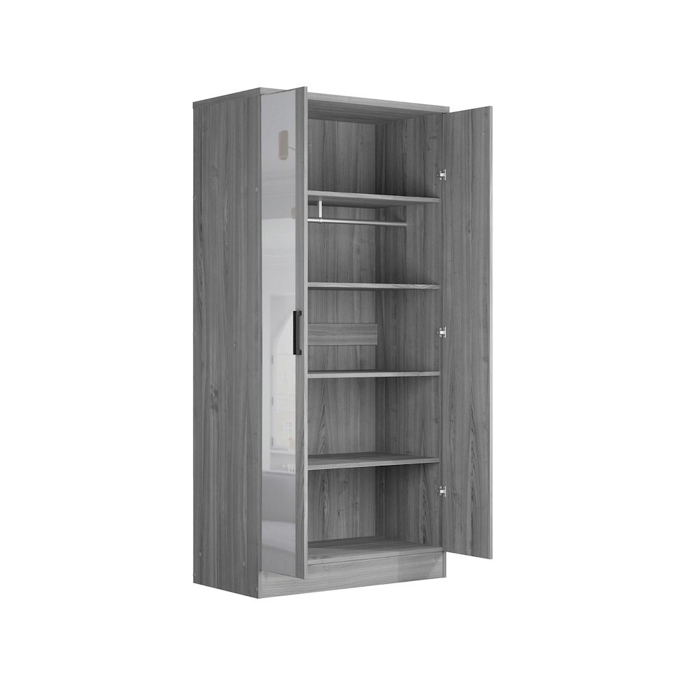 2 Doors Wardrobe Mirrored Door. Picture 2