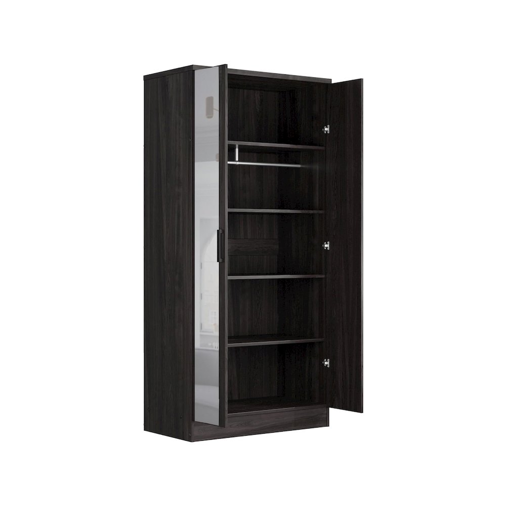 2 Doors Wardrobe Mirrored Door. Picture 2