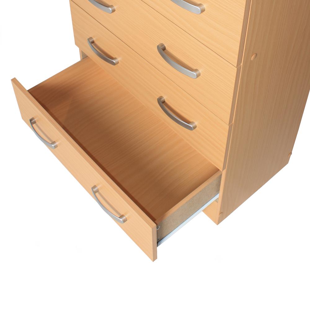 Better Home Products Cindy 4 Drawer Chest Wooden Dresser with Lock Beech (Maple). Picture 8