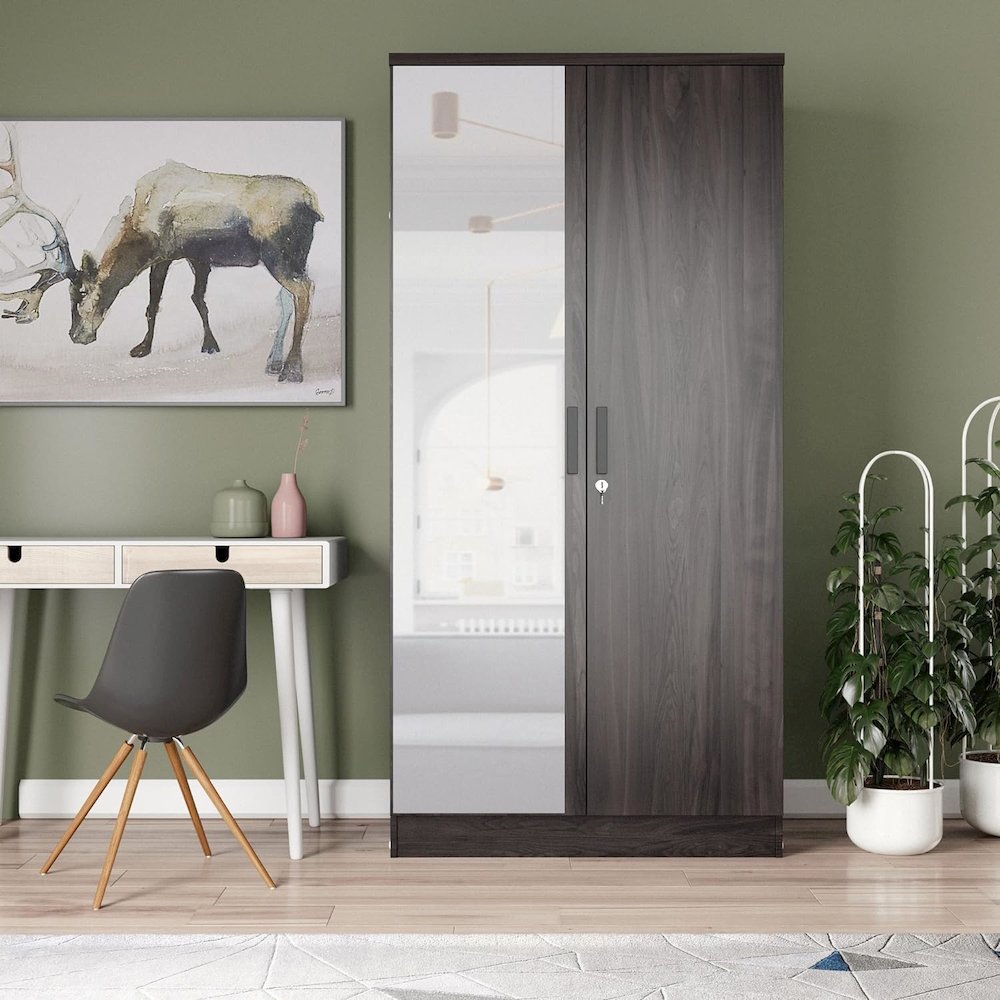 2 Doors Wardrobe Mirrored Door. Picture 3