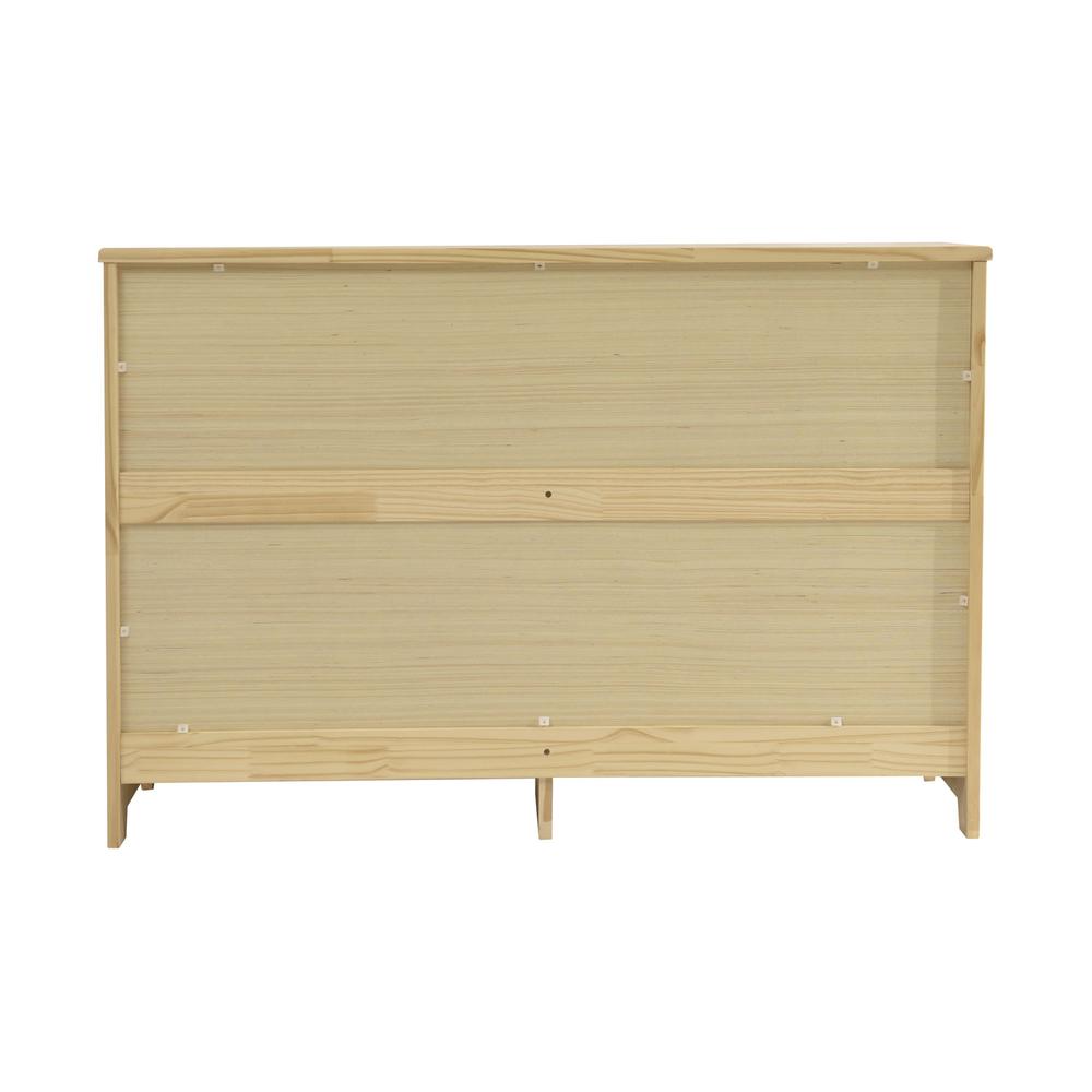Better Home Products Solid Pine Wood 6 Drawer Double Dresser in Natural & White.. Picture 4
