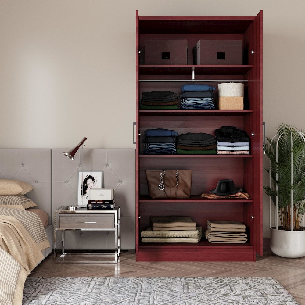 2 Doors Wardrobe with Shelves. Picture 4