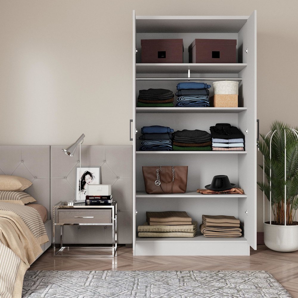 2 Doors Wardrobe with Shelves. Picture 4