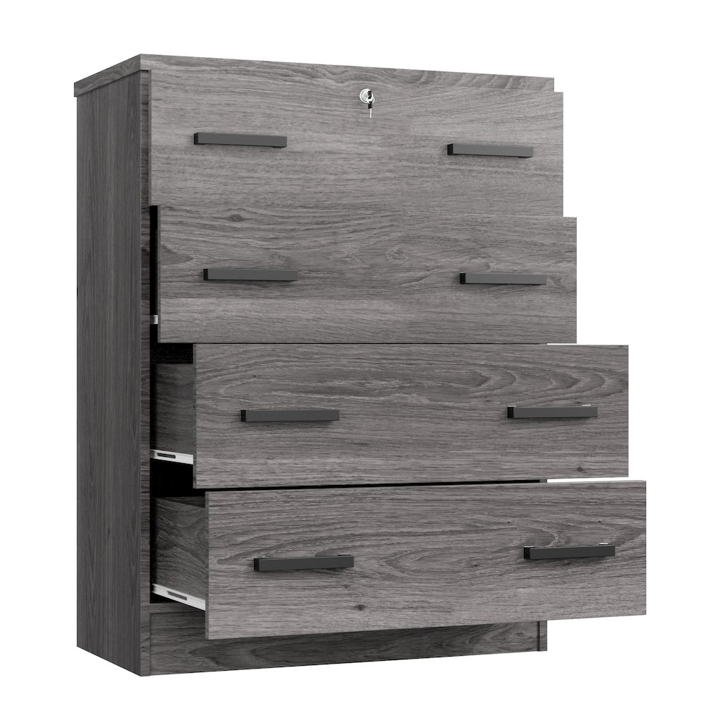 4 Drawers Chest in Grey Color. Picture 1