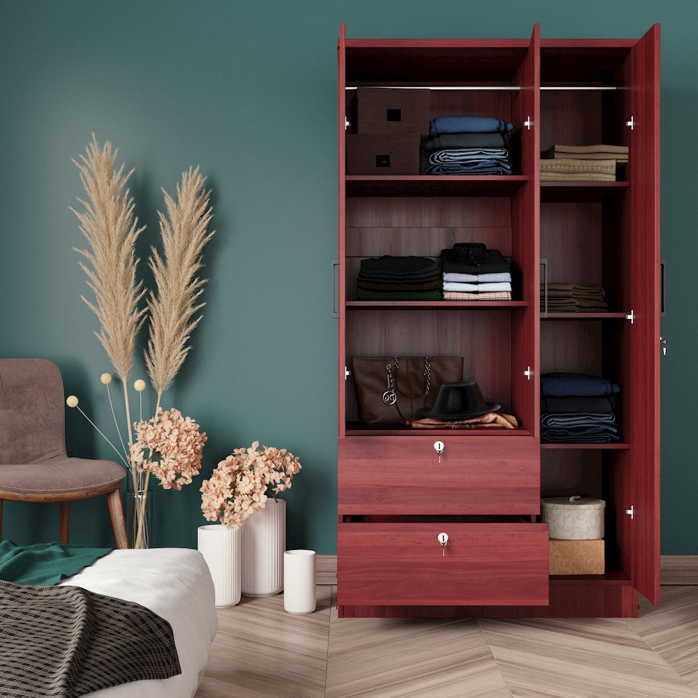 Symphony Wardrobe Closet with Two Drawers. Picture 2