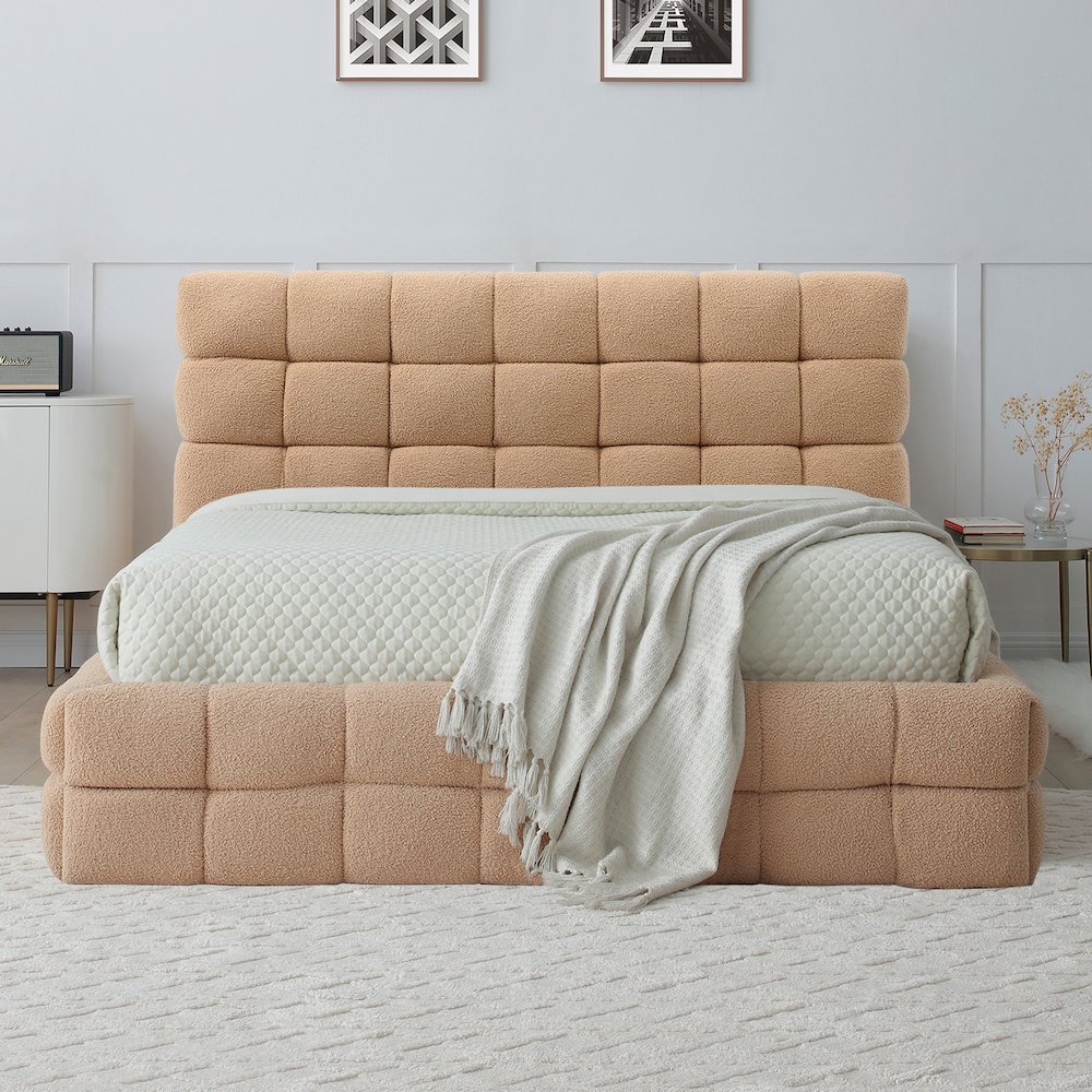 Electra Plush Upholstered Bed Frame. Picture 2