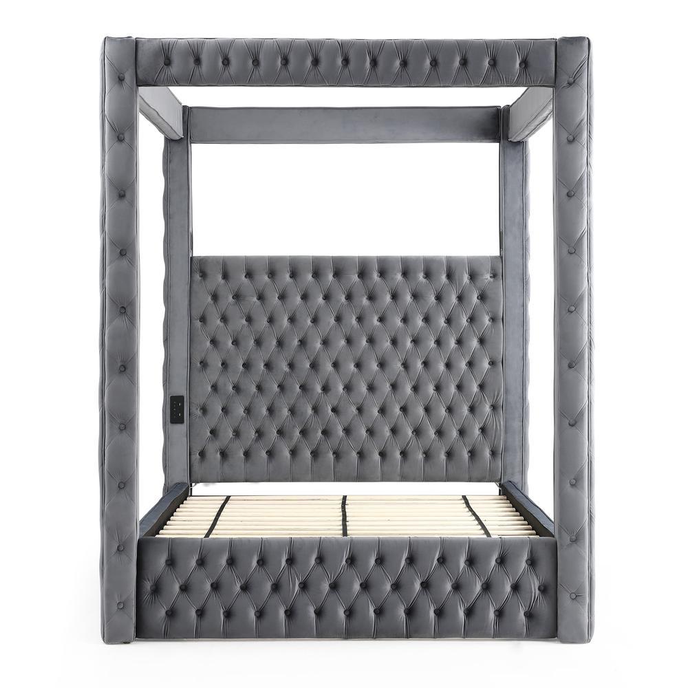 Dream Luxurious Velvet Canopy Bed with Speaker & USB Connection. Picture 6
