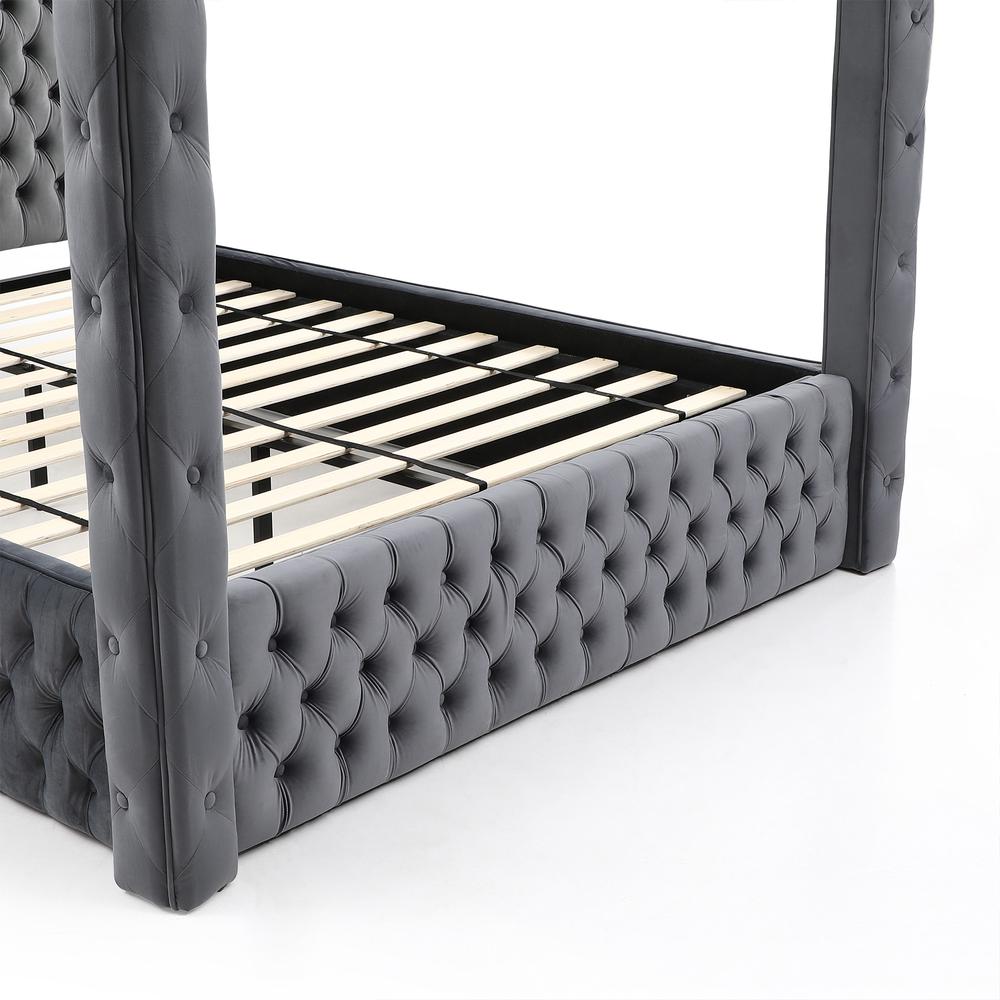 Dream Luxurious Velvet Canopy Bed with Speaker & USB Connection. Picture 8