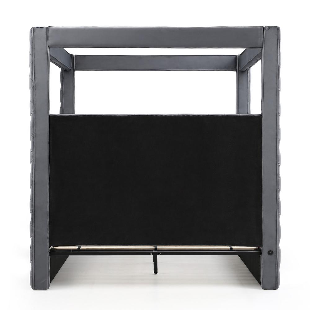 Dream Luxurious Velvet Canopy Bed with Speaker & USB Connection. Picture 7