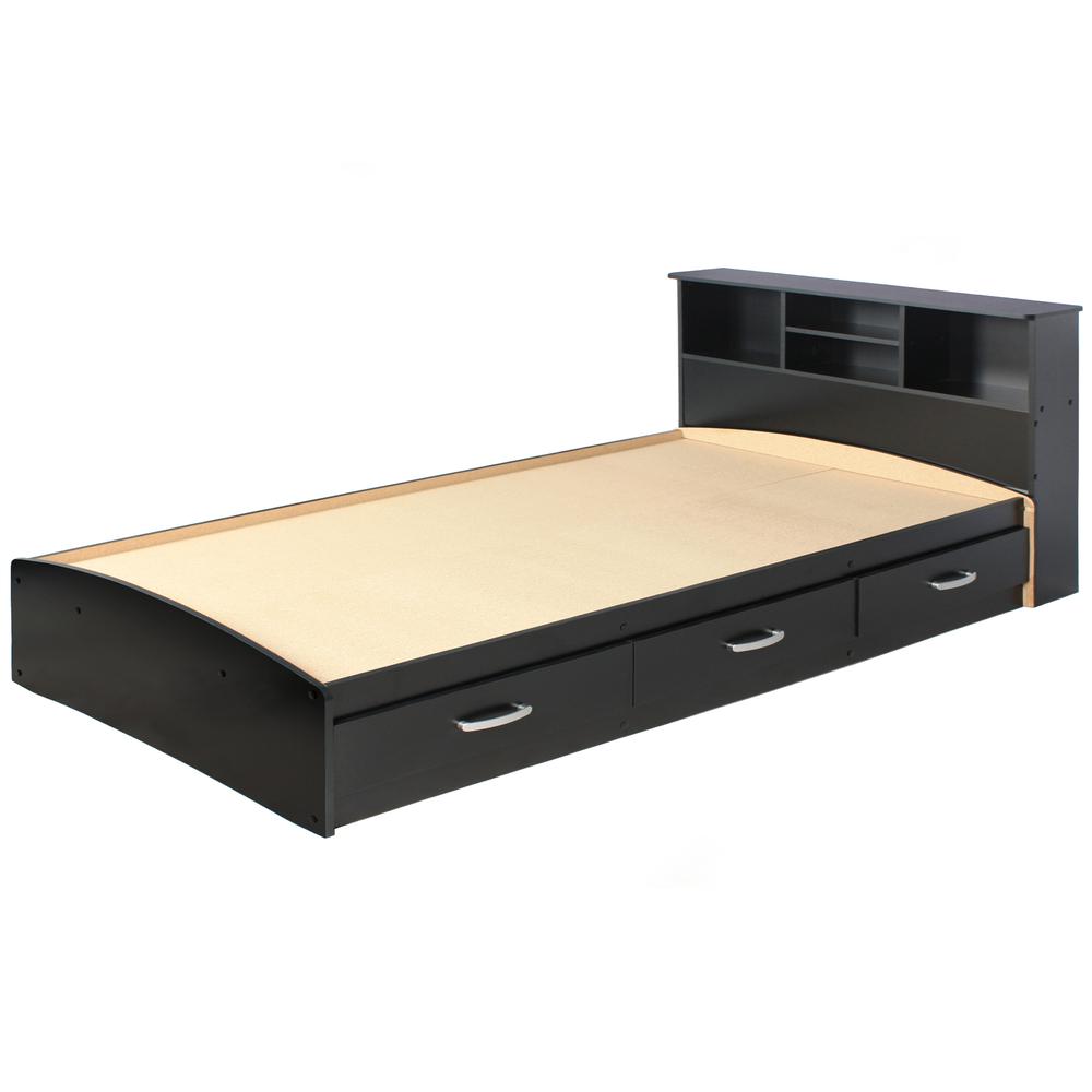 Better Home Products California Wooden Full Captains Bed in Black. Picture 6