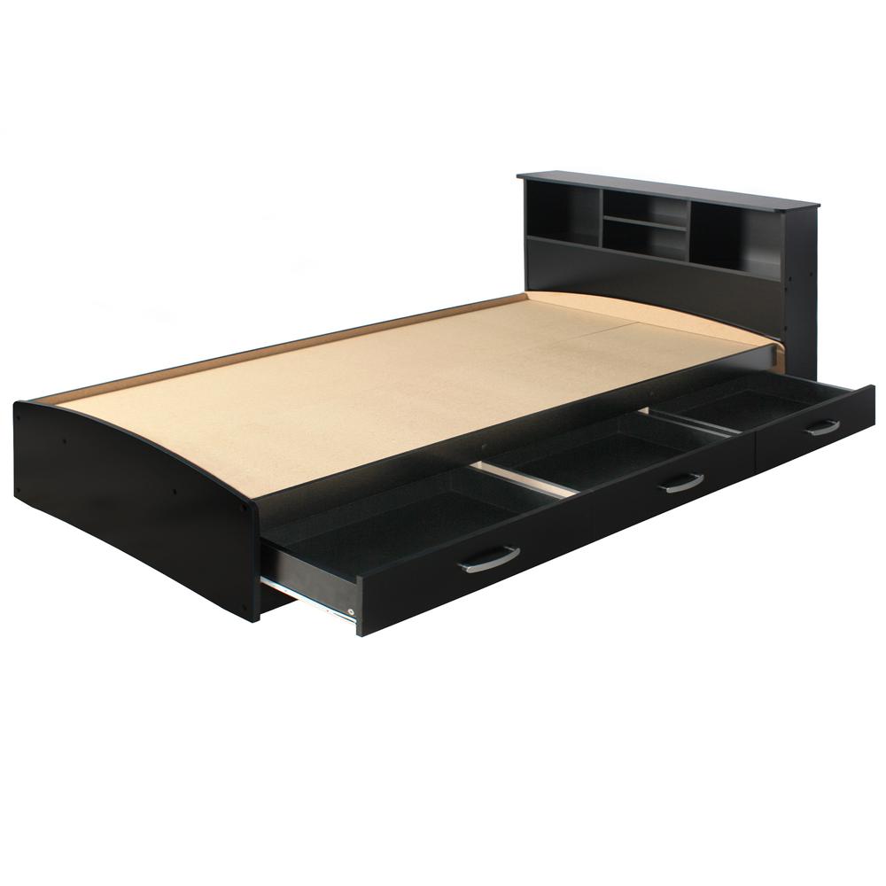 Better Home Products California Wooden Full Captains Bed in Black. Picture 5