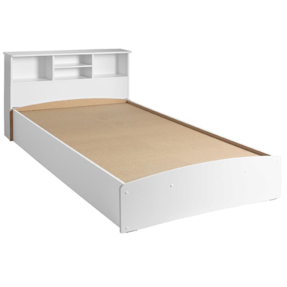 Better Home Products California Wooden Full Captains Bed in White. Picture 1