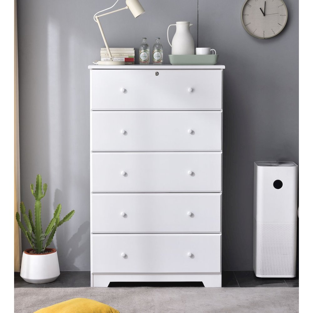 Solid Pine Chest Dresser 5 Drawers. Picture 2
