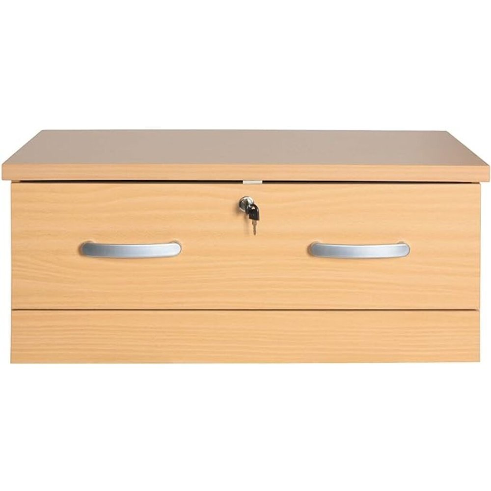 Better Home Products Cindy 5 Drawer Chest Wooden Dresser with Lock Beech (Maple). Picture 4