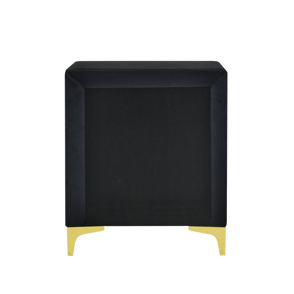 Monique Velvet Nightstand with Gold Legs and Gold Trim, Crystal knobs. Picture 7