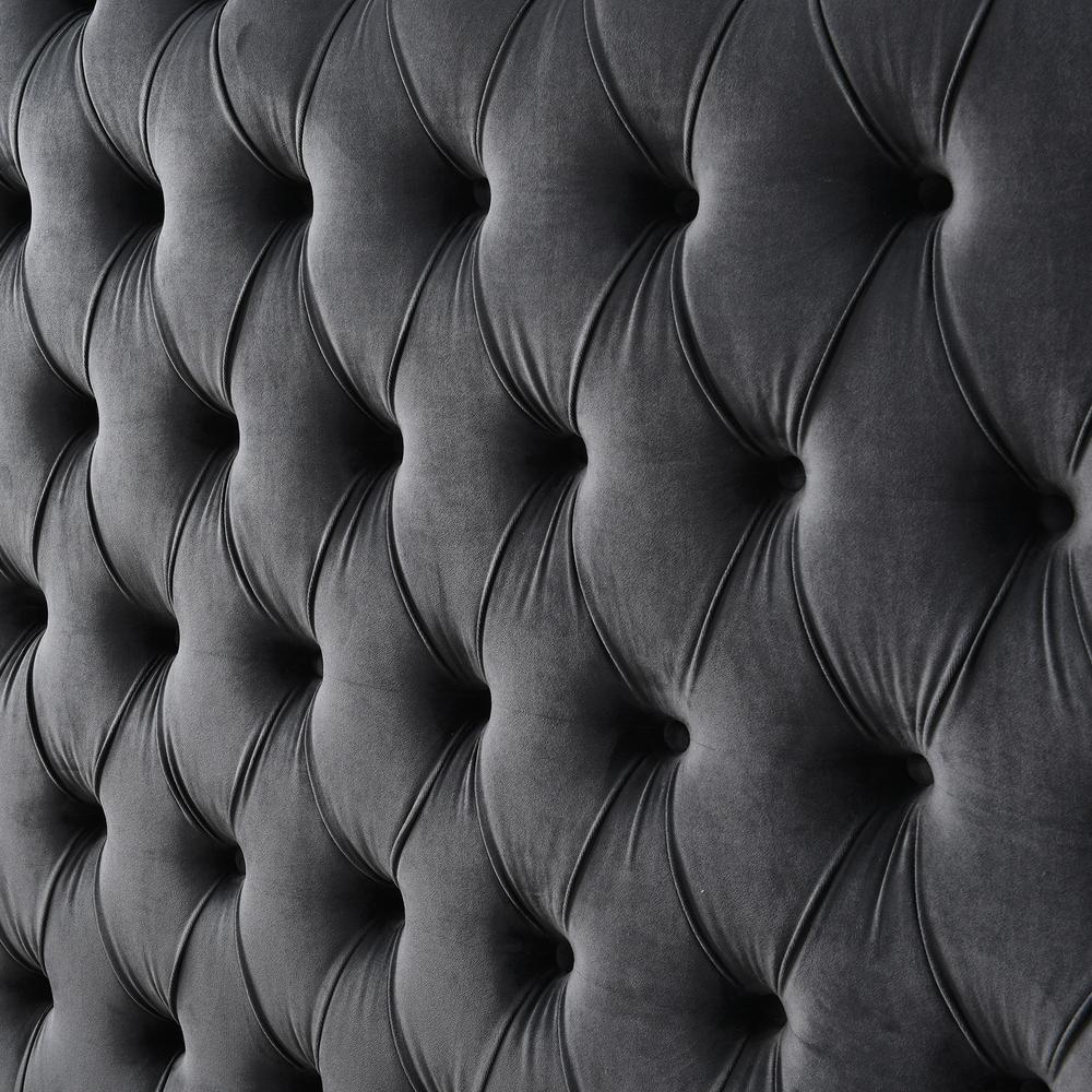 Better Home Products Elizabeth Upholstered Round Storage Queen Bed in Black. Picture 10