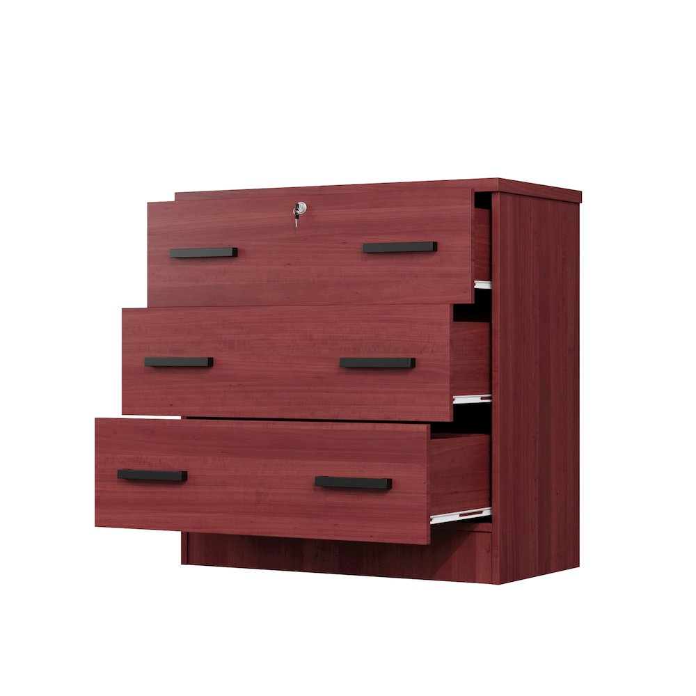 3 Drawers Chest  in Mahogany Color. Picture 1