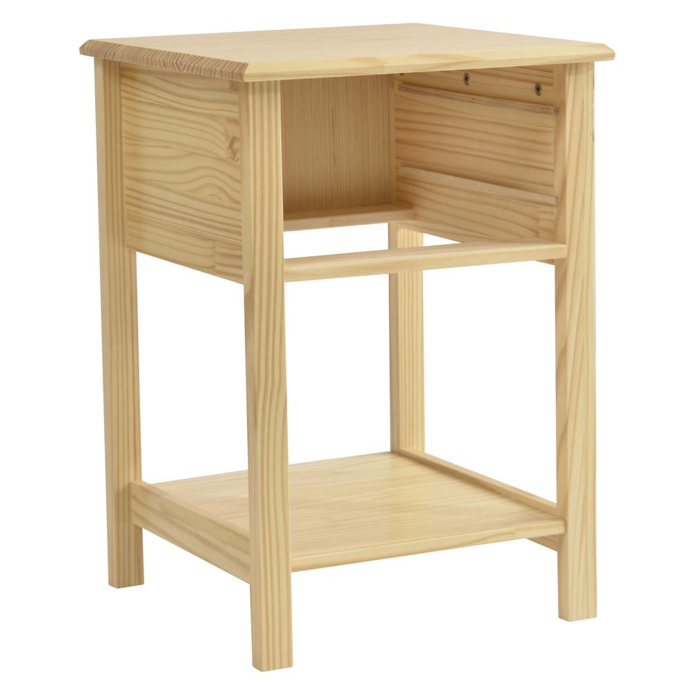 Better Home Products Solid Pine Wood 2 Drawer Nightstand in Natural. Picture 7
