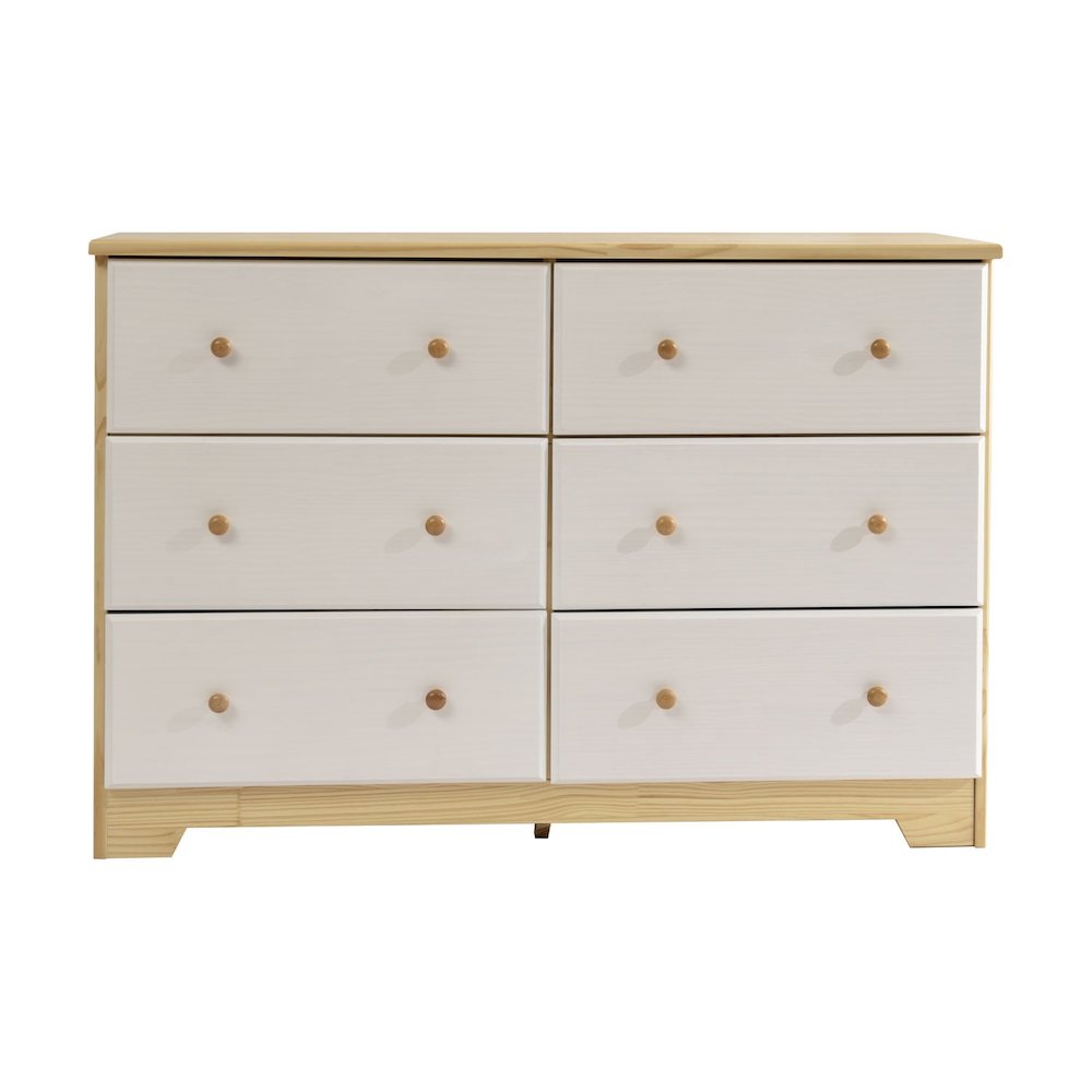 6 Drawer Solid Wood Double Dresser in Multi Color. Picture 1