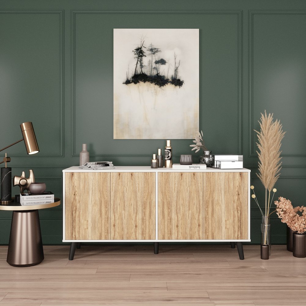 Sideboard Buffet Cabinet with Storage, 55" Kitchen Storage Cabinets. Picture 2