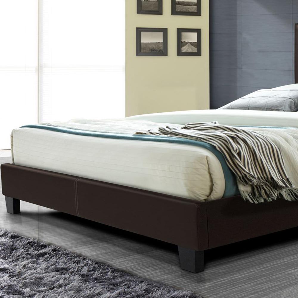 Better Home Products Nora Faux Leather Upholstered King Panel Bed in Tobacco. Picture 4