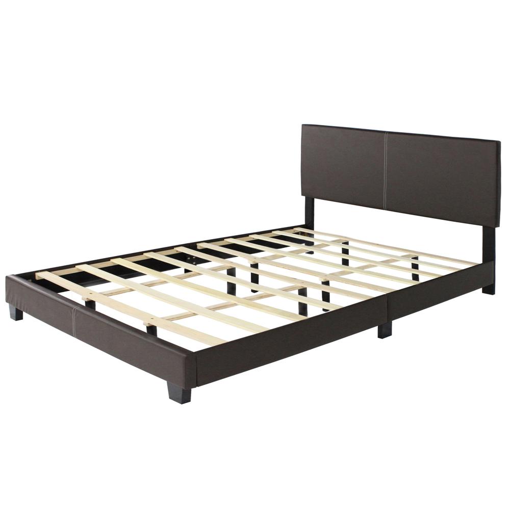 Better Home Products Nora Faux Leather Upholstered King Panel Bed in Tobacco. Picture 8