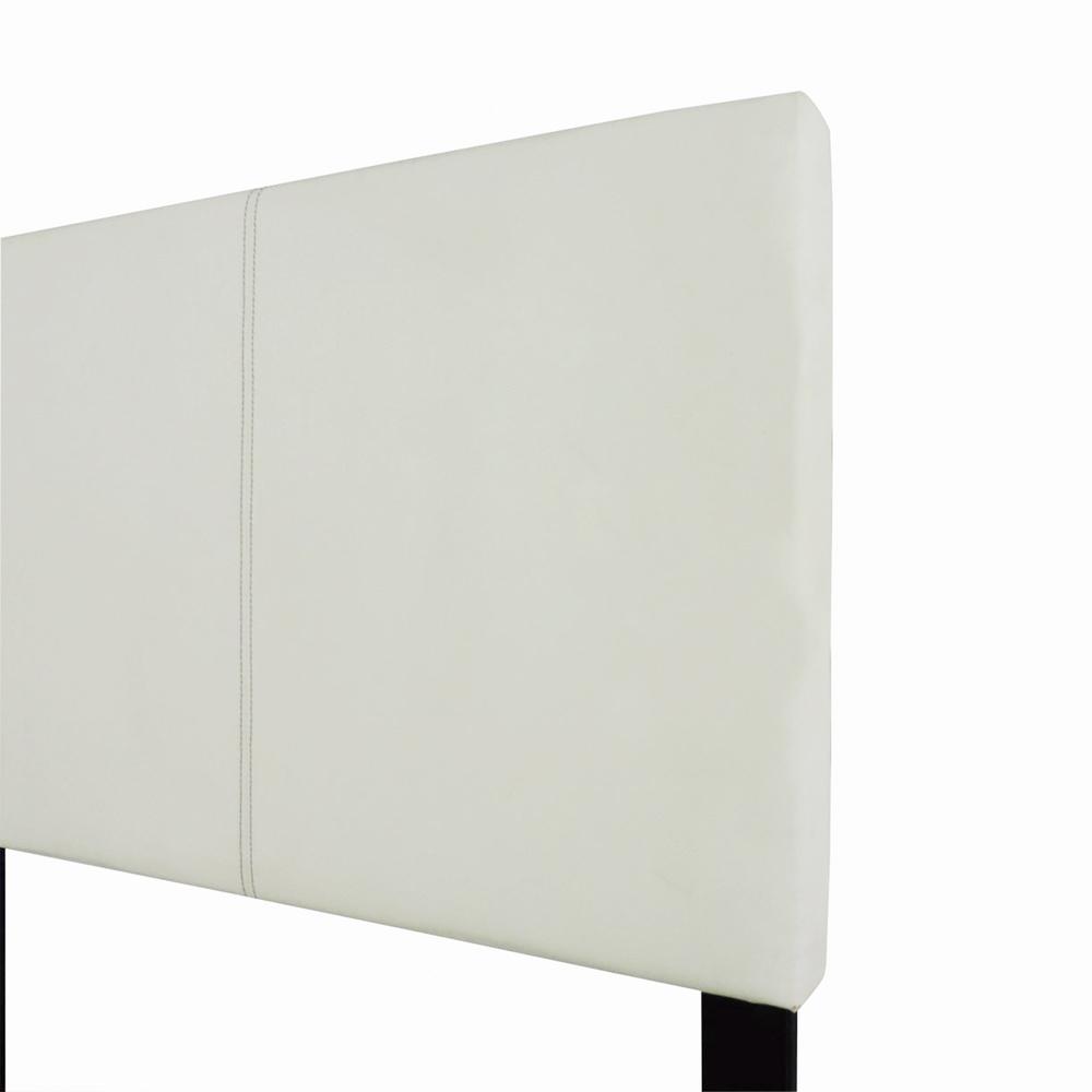 Better Home Products Nora Faux Leather Upholstered King Panel Bed in White. Picture 5