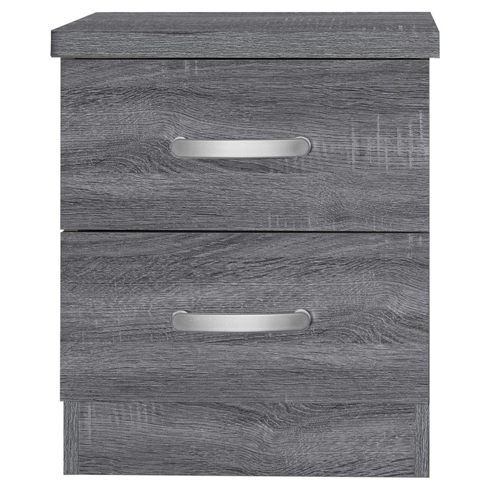 Better Home Products Cindy Faux Wood 2 Drawer Nightstand in Gray. Picture 7