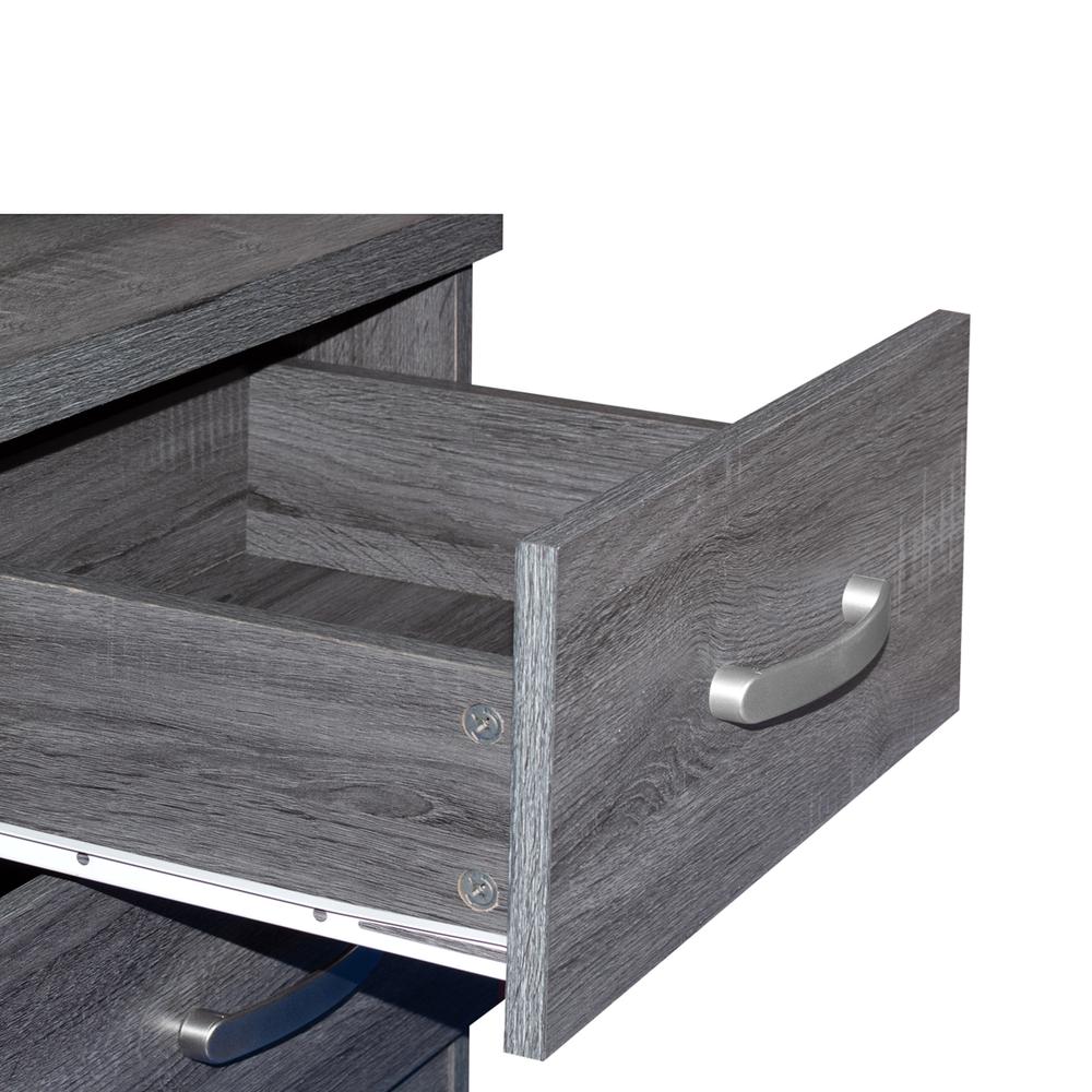 Better Home Products Cindy Faux Wood 2 Drawer Nightstand in Gray. Picture 6
