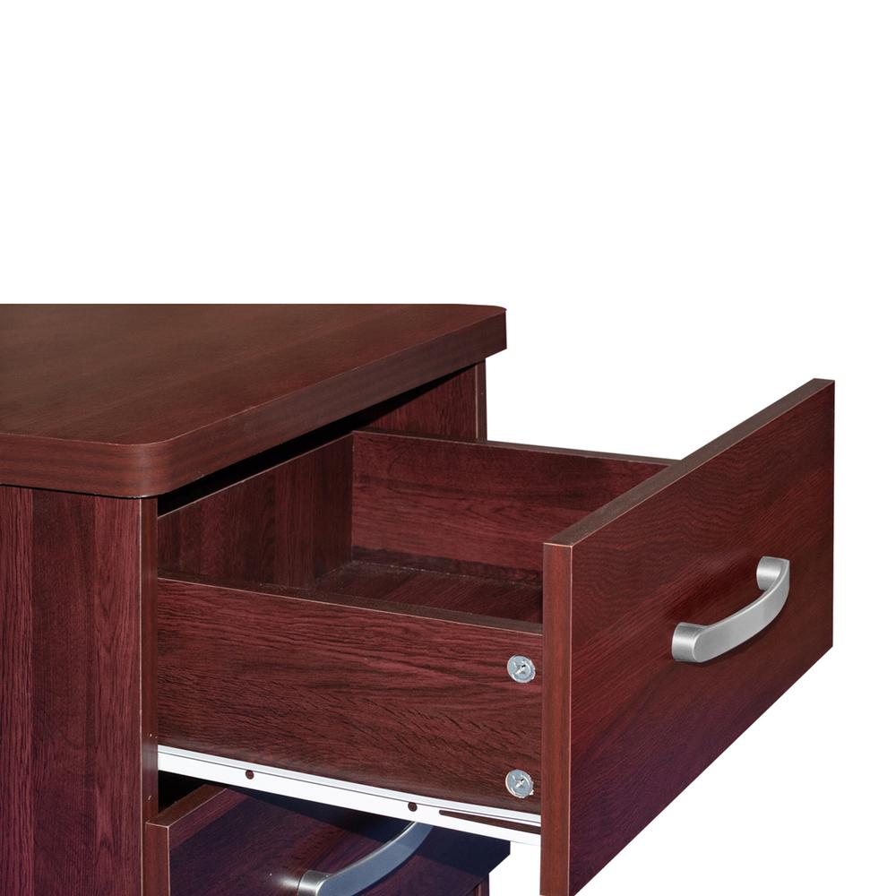 Better Home Products Cindy Faux Wood 2 Drawer Nightstand in Mahogany. Picture 3