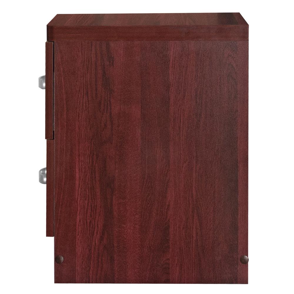 Better Home Products Cindy Faux Wood 2 Drawer Nightstand in Mahogany. Picture 5