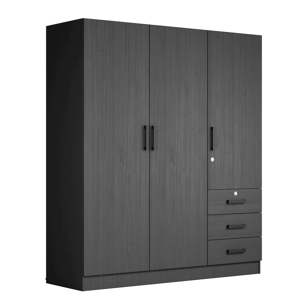 Jumbo 61" Wide Large Wardrobe Closet 3 Doors and 3 Drawers Lots of Storage. Picture 1