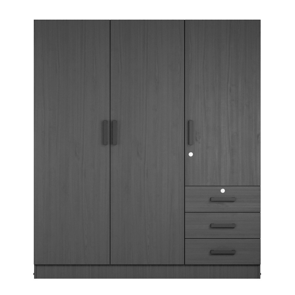 Jumbo 61" Wide Large Wardrobe Closet 3 Doors and 3 Drawers Lots of Storage. Picture 2