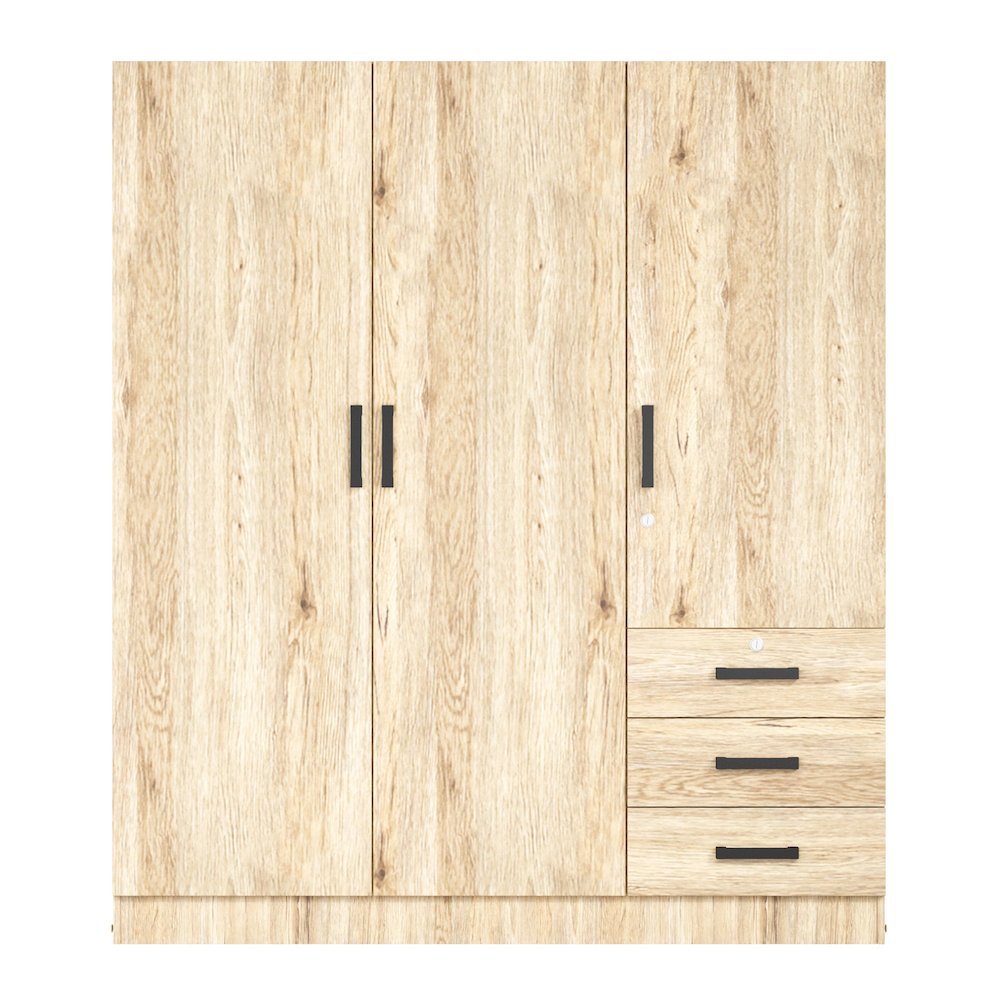 61"Wide Armoire Wardrobe Closet For Hanging With 3 Drawers & Shelves. Picture 2